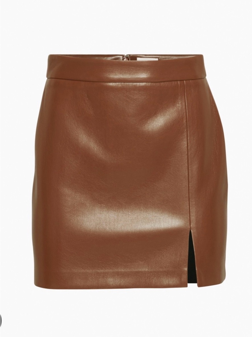 Aritzia Wilfred Brown Vegan Leather Mini Skirt